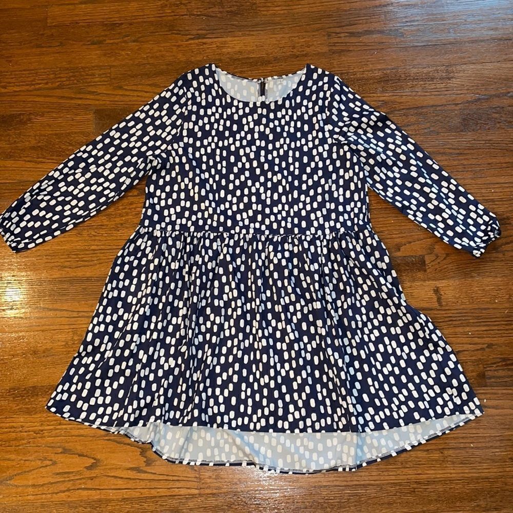 Blue & White Abstract Pattern Dress - Picture 1 of 4